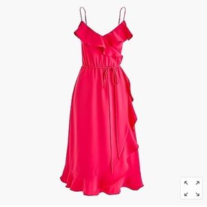 Pink J. Crew Ruffle Dress